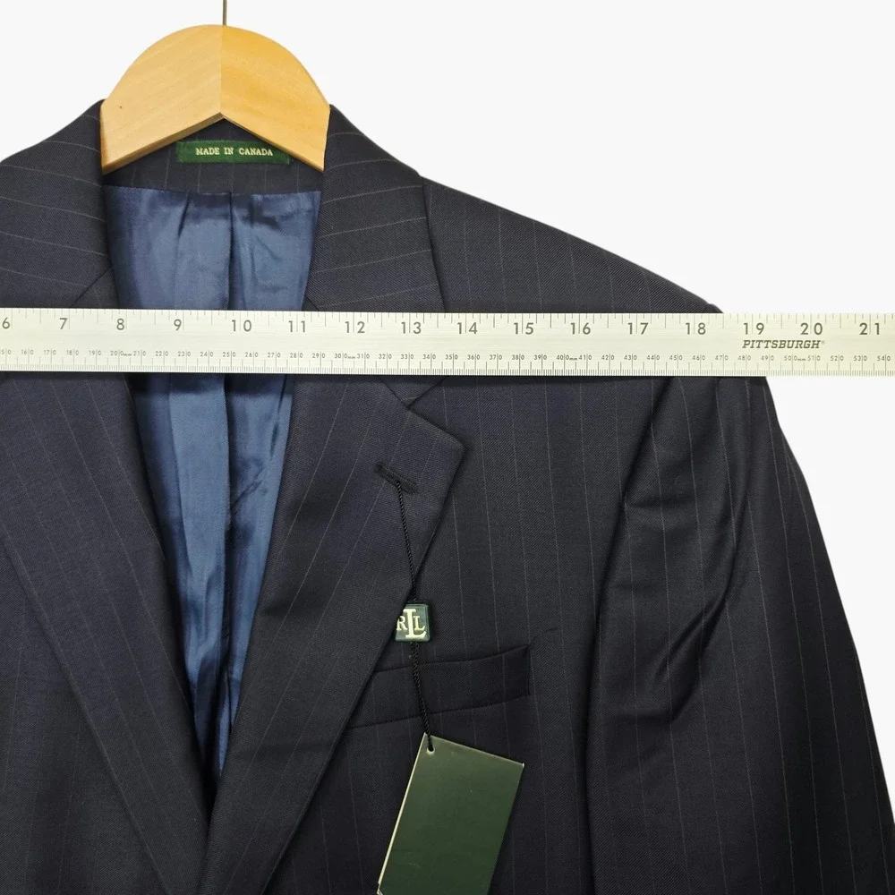 Lauren Ralph Lauren Mens Navy Blue Pinstripe 2 Button Blazer Sport Coat Canada